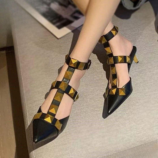VALENTINO ROMAN STUD  ANKLE STRAP HELL