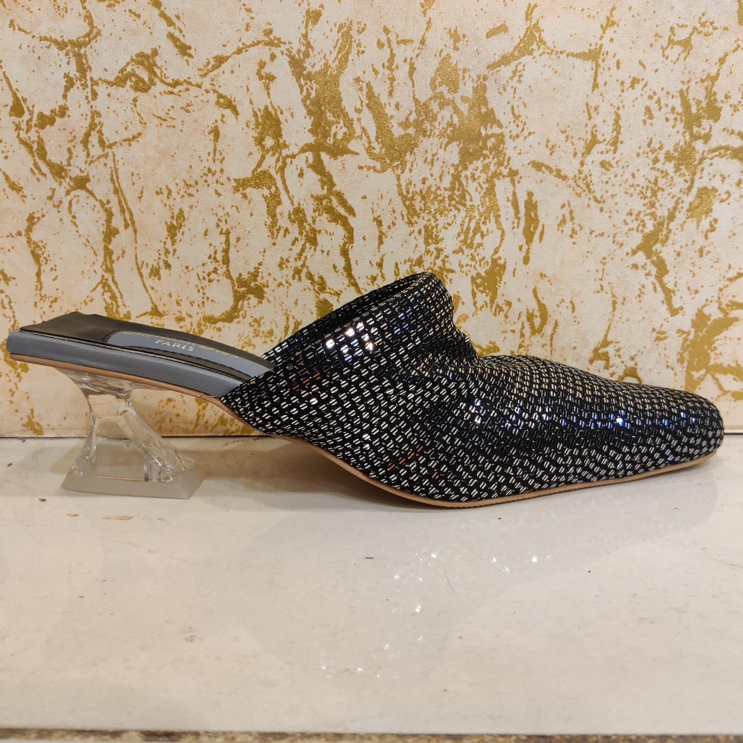 Black Silver Bling with transparent Heel.
