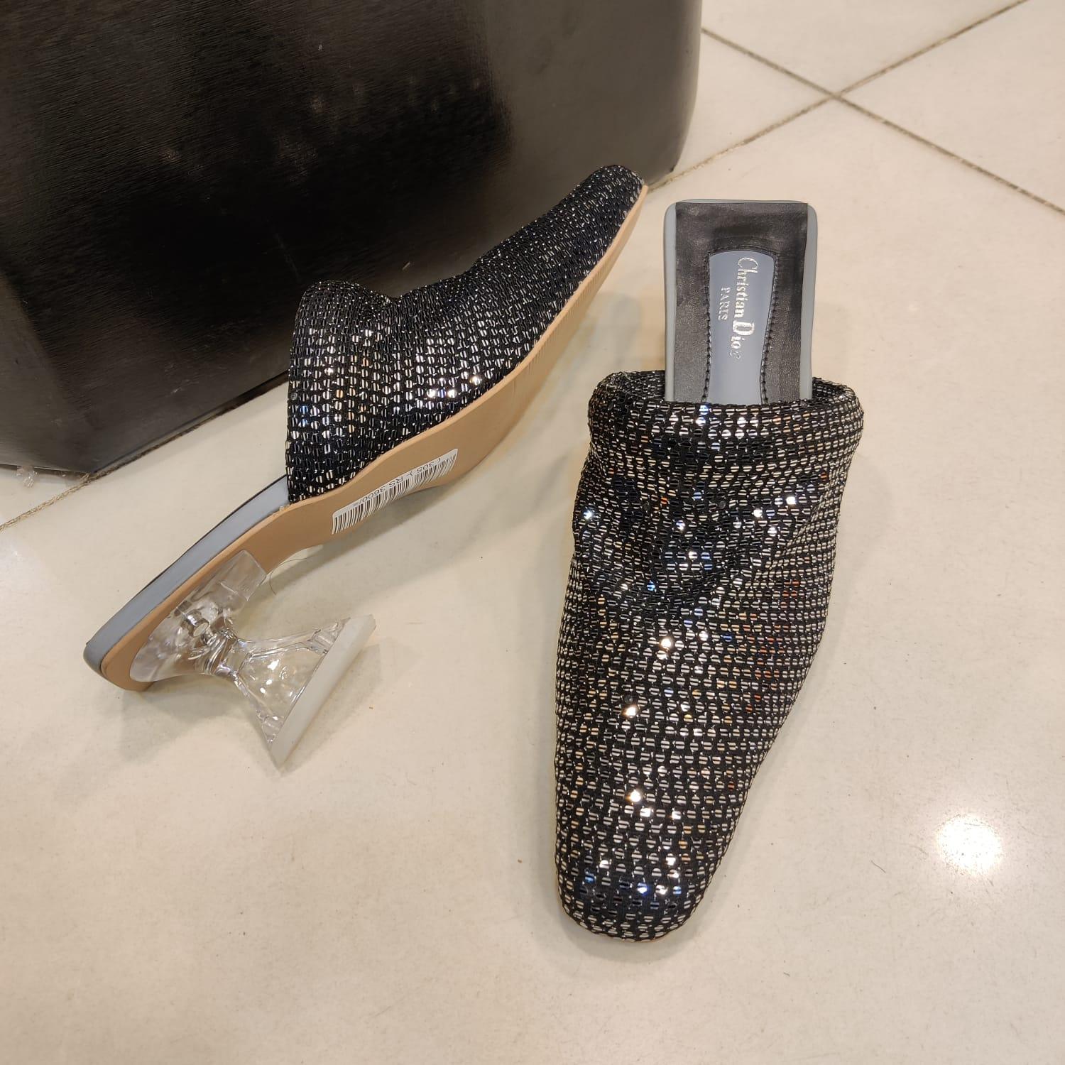 Black Silver Bling with transparent Heel.