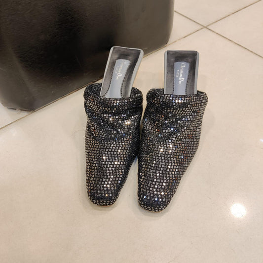 Black Silver Bling with transparent Heel.