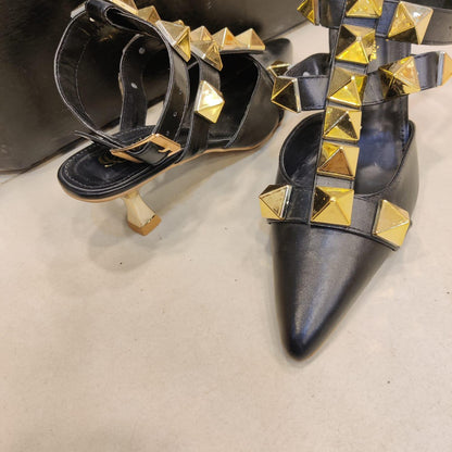 VALENTINO ROMAN STUD  ANKLE STRAP HELL